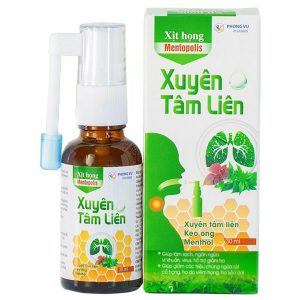 Xịt họng Mentopolis Xuyên Tâm Liên, hỗ trợ ngăn ngừa virus, vi khuẩn
